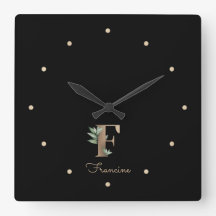 Elegante Monograma Botânico - Letra F