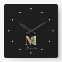 Elegante Monograma Botânico - Letra M