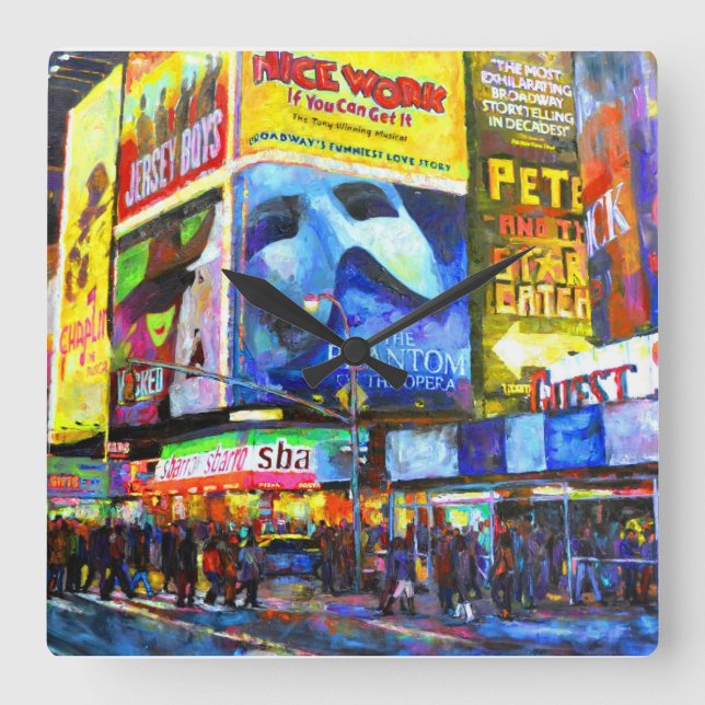 Relógio Quadrado Em Broadway (Frente)