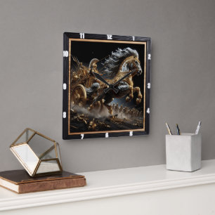 Relógio Quadrado Ember Chariot: Blaze da Noite