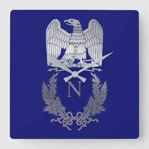 Relógio Quadrado Emblema de Napoleão Bonaparte