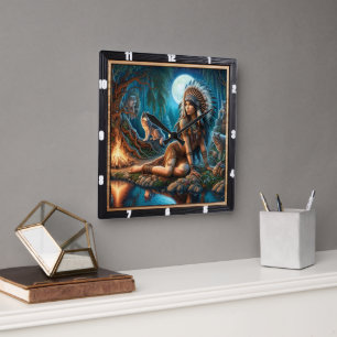 Relógio Quadrado Embraço Nativo: Pedras Sagradas Calma Manhã