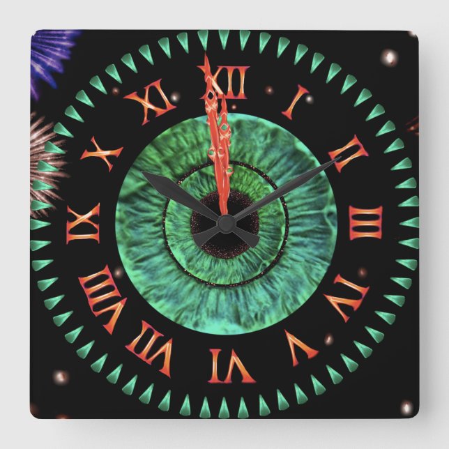 Relógio Quadrado Emerald Midnight Clock (Frente)