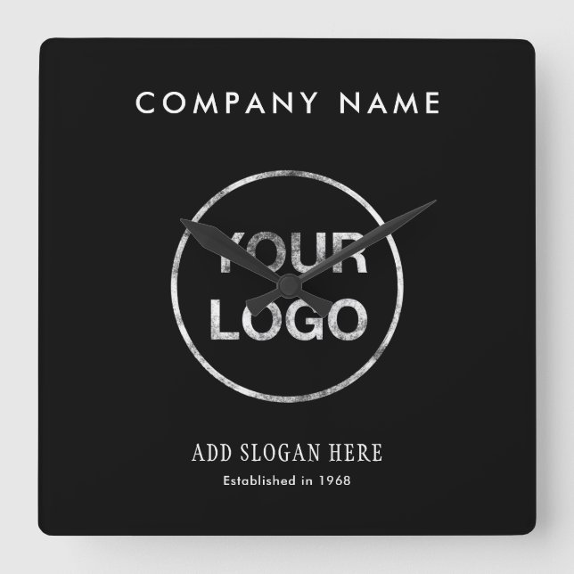 Relógio Quadrado Empresa de Design de Logotipo Moderno (Frente)