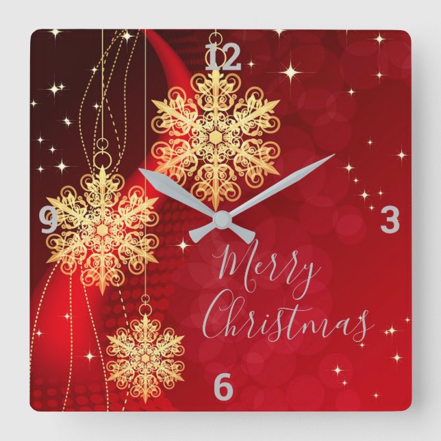 Relógio Quadrado Enfeites de natal (Frente)