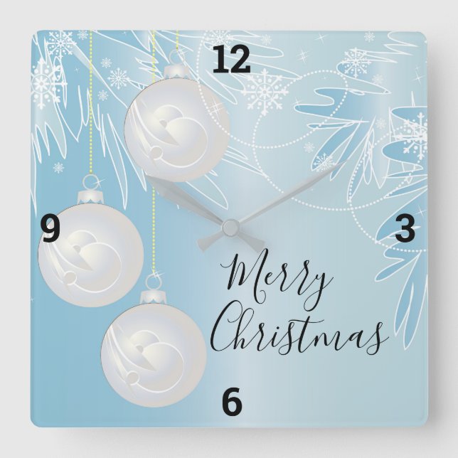 Relógio Quadrado Enfeites de natal (Frente)
