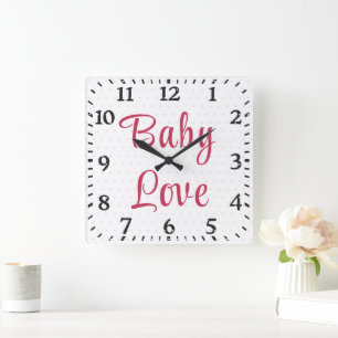 Relógio Quadrado Enfermeiro-bebê Rosa Floral Cor-de-Rosa-Bonita Bol