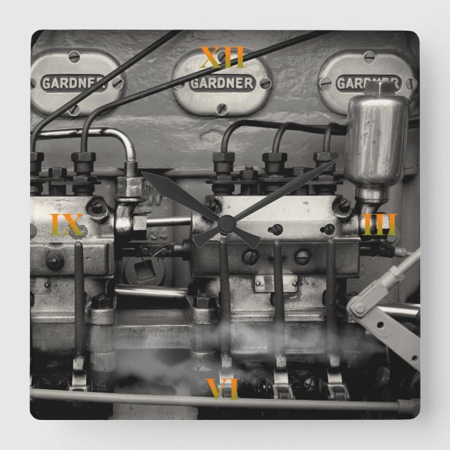 Relógio Quadrado Engenharia deliciosa (Frente)