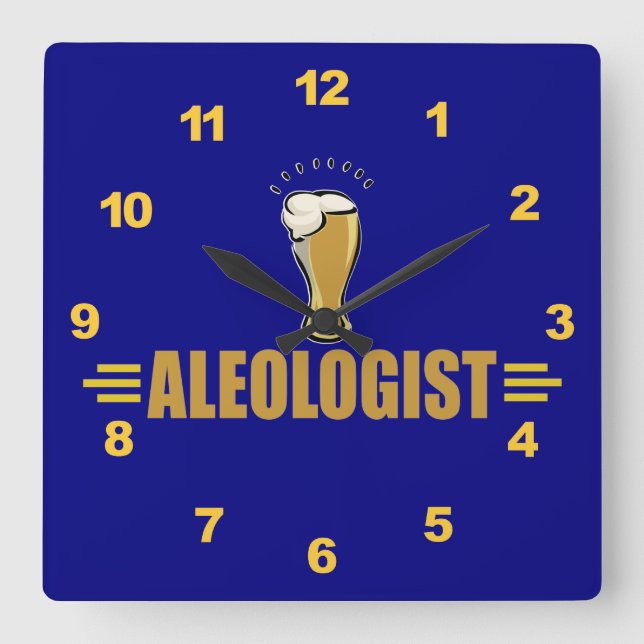 Relógio Quadrado Engraçado Ale e Beer (Frente)
