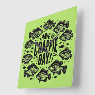 Relógio Quadrado Engraçado Ter um dia de café da manhã pescando