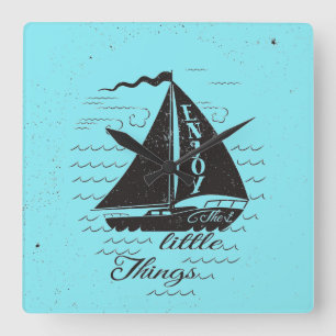 Relógio Quadrado Enjoy The Little Things Poster