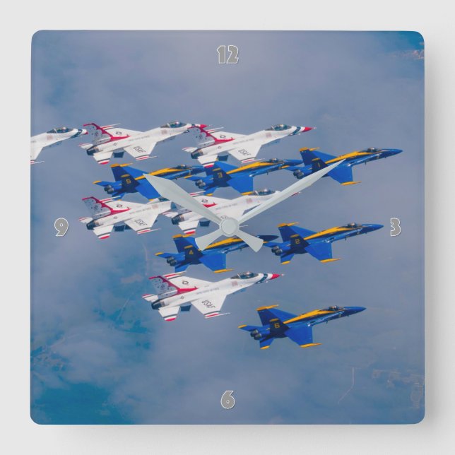 RELÓGIO QUADRADO EQUIPES DE DEMONSTRAÇÃO AÉREA DOS EUA (Frente)