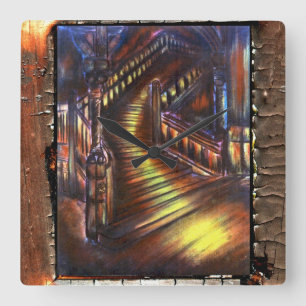 Relógio Quadrado Escada de luz