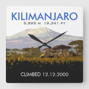 Relógio Quadrado Escalada personalizada do Mt Kilimanjaro