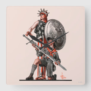 Relógio Quadrado Escoteiro e Liberdade