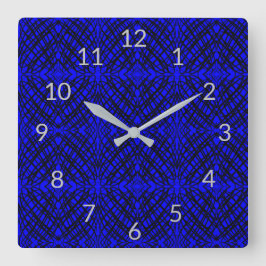 Relógio Quadrado Escrivora Simples | Inclinação Espelho | Azul |