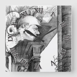 Relógio Quadrado Escultura de   casteloArte Lápis 