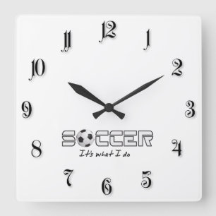 Relógio Quadrado Esfera de futebol