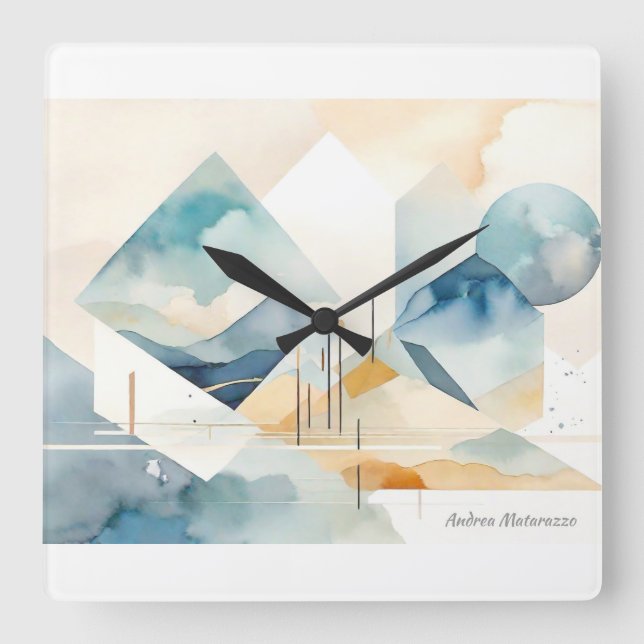 Relógio Quadrado Espírito abstrato (Frente)