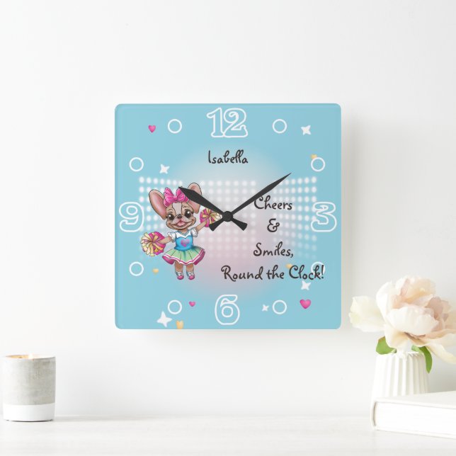 Relógio Quadrado Espírito Escolar Pawsitivo Francês, Colorido, Boni (Lar)