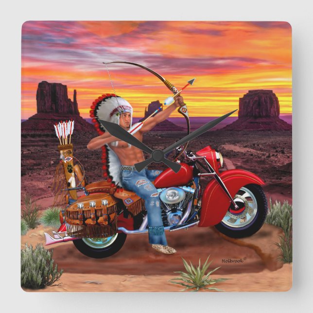 Relógio Quadrado Espírito Indiano para Sempre (Frente)