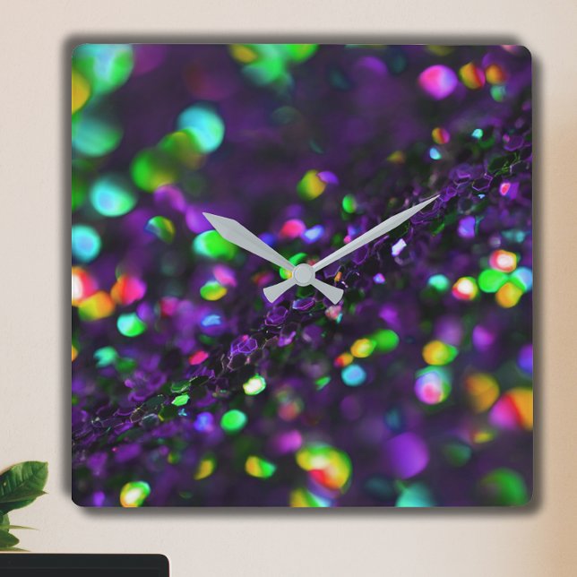 Relógio Quadrado Espumantes roxos escuros (Criador carregado)