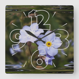 Relógio Quadrado Esqueça-me não flores