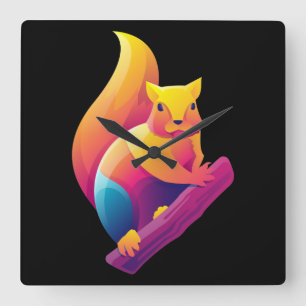 Relógio Quadrado Esquilo 