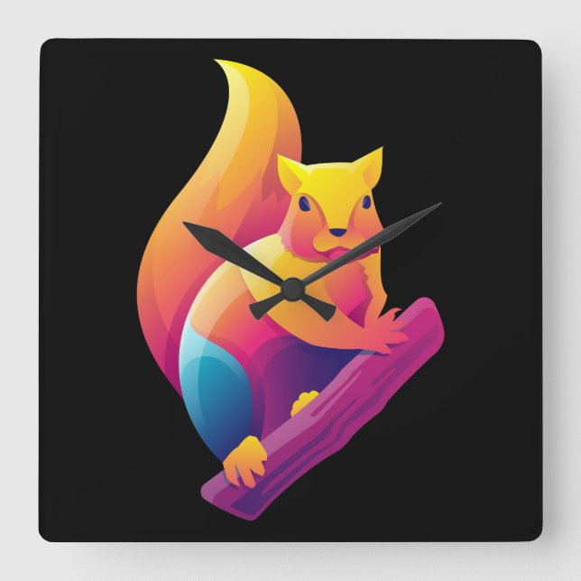 Relógio Quadrado Esquilo (Frente)