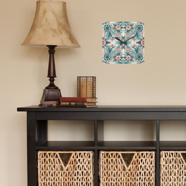 Relógio Quadrado Essência tropical (Criador carregado)