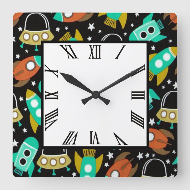 Relógio Quadrado Estação Espacial (Frente)