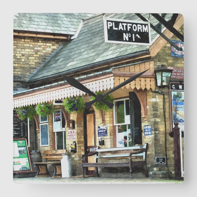 RELÓGIO QUADRADO ESTAÇÕES DE COMBOIO (Frente)