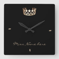 Estilo americano Dourado Crown Clock