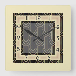Relógio Quadrado Estilo Art Deco