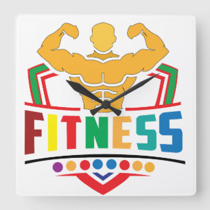 Relógio Quadrado Estilo de Vida Fitness – Treine Duro Permaneça For