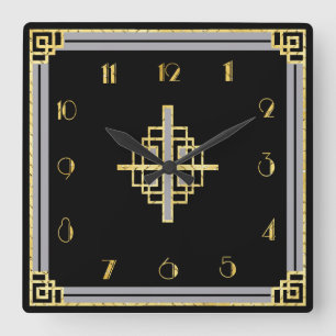 Relógio Quadrado Estilo do Art Deco