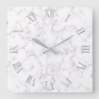 Relógio Quadrado Estilo Marble Elegante