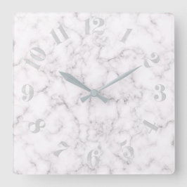 Relógio Quadrado Estilo Marble Elegante