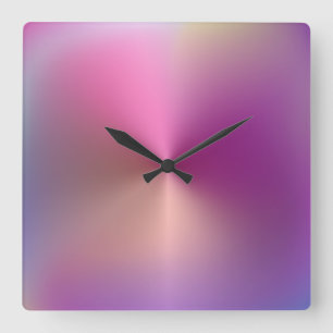Relógio Quadrado Estilo Metálico Multicolorido Clock de Parede Acr