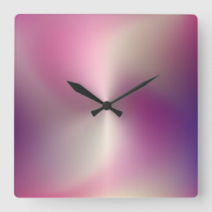 Relógio Quadrado Estilo Metálico Multicolorido Clock de Parede Acrí