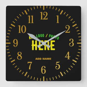 RELÓGIO QUADRADO ESTILO MODERNO PERSONALIZÁVEL PRETO VERIFICADO COM