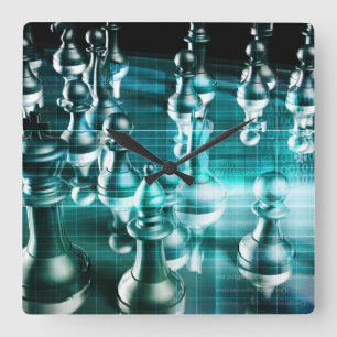 Relógio Quadrado Estratégia empresarial com um conceito do conselh