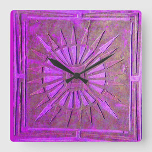 Relógio Quadrado ESTRELA DA MANHÃ, Roxo antigo