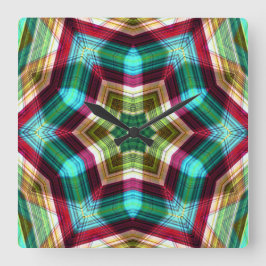 Relógio Quadrado Estrelado caleidoscópio migrando para hexágono com