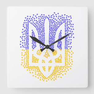 Relógio Quadrado Estrelas ucranianas de dispersão de trizub