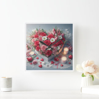 Relógio Quadrado Eterno Floral Beauwall clock