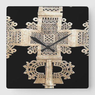 Relógio Quadrado Ethiopian Motif Square Wall Clock