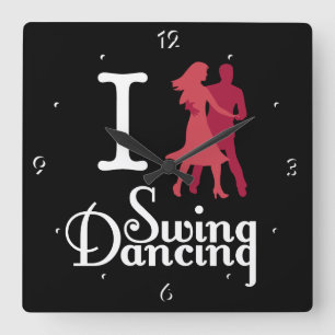 Relógio Quadrado Eu amo a dança do balanço
