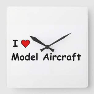 Relógio Quadrado Eu Amo Aeronaves Modelo
