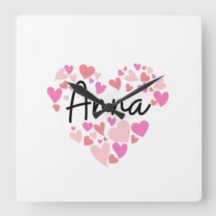 Relógio Quadrado Eu amo Anna